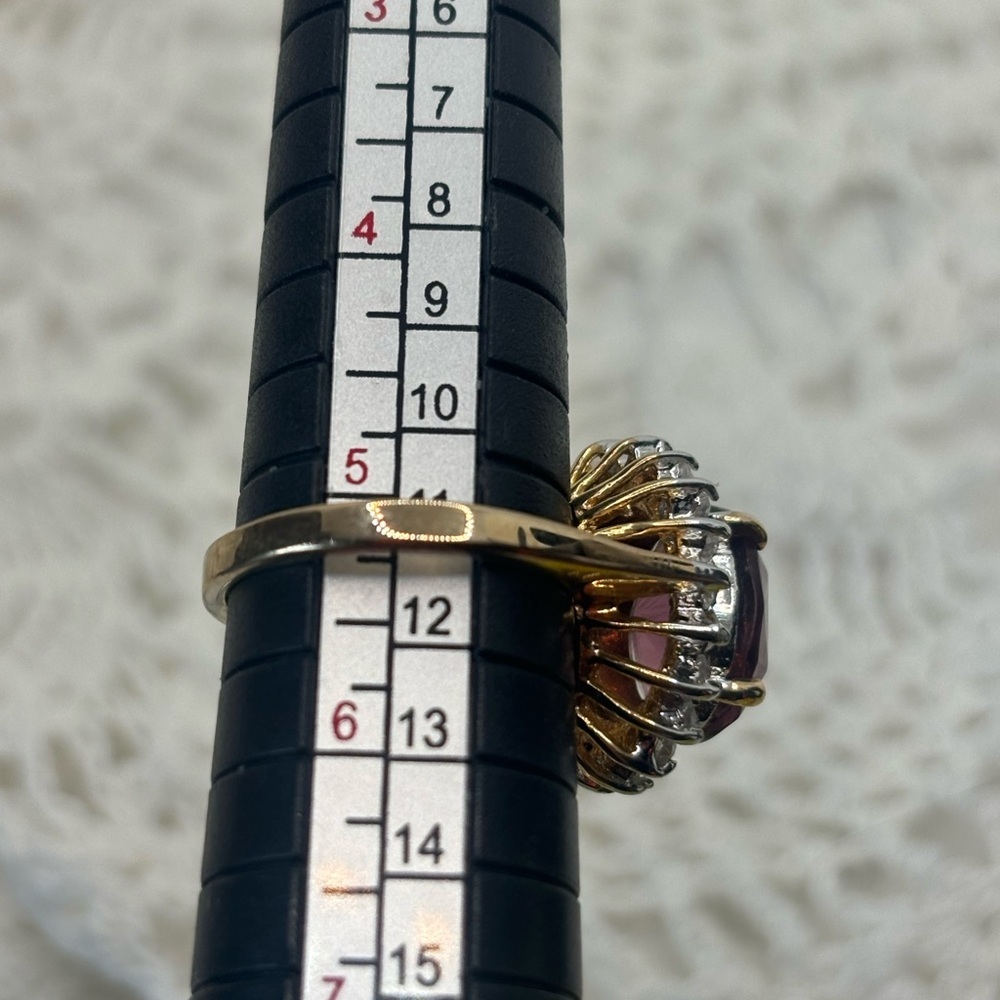 Elegant Purple and Gold Women's Ring - Picture 6 of 7